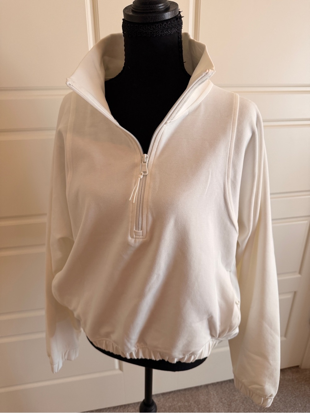 Old Navy Women's White Half-Zip Dynamic Fleece Pullover